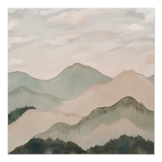 Póster Montagnes Serein (Anverso)