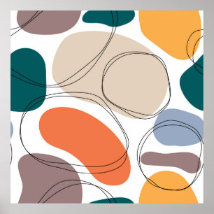 Póster Montaje abstracto moderno y sin costuras dibujado