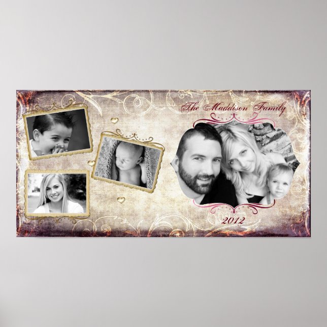 Póster Montaje de 10"x20" 4 Slot Family Collage Fleur De  (Frente)