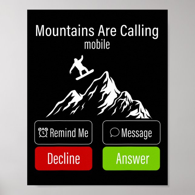 Póster Montaje de pantalla de teléfono móvil Snowboard pa (Frente)