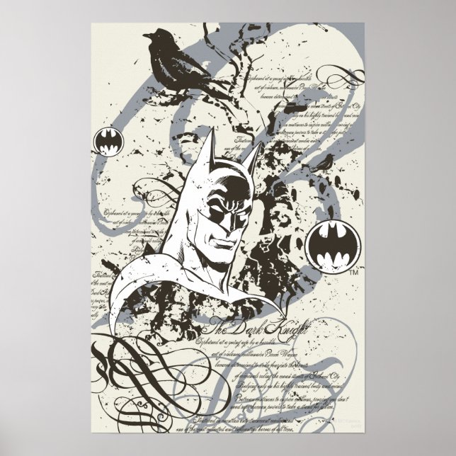 Póster Montaje del manuscrito Batman Dark Knight (Frente)