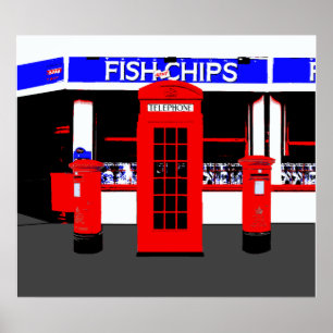 Póster Montaje inglés de los iconos