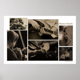 Póster Montaje musical de manos de Miriam A Kilmer