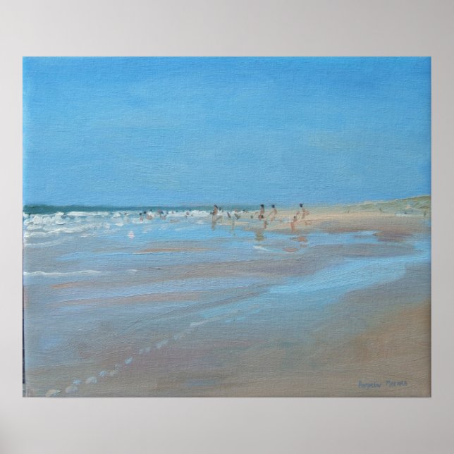 Póster Montalivet de reflexión azul (Frente)