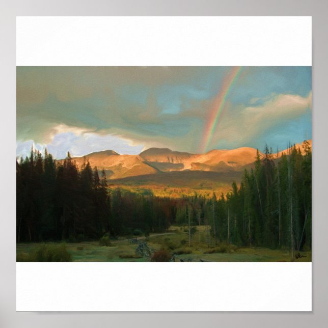 Póster Montaña arco iris (Frente)