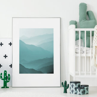 Póster Montaña azul Moody