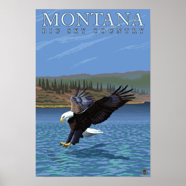 Póster Montana — Big Sky CountryDiving Eagle (Frente)