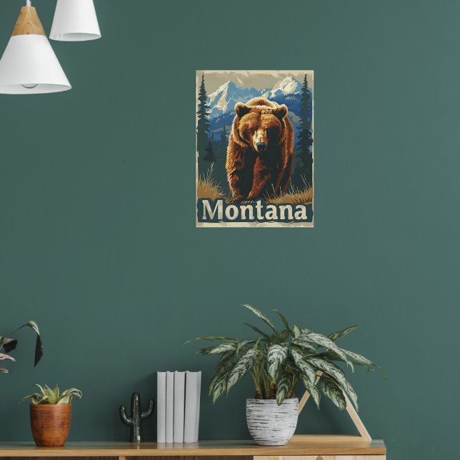 Póster Montana Brown Bear Grizzly (Salón 1)