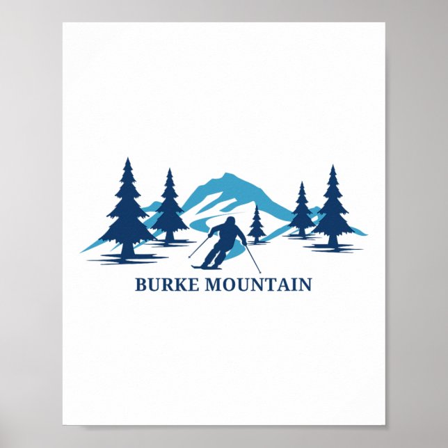Póster Montaña Burke Esquí Vermont Snowboard En (Frente)