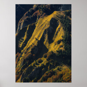 Póster Montaña cubierta de hierba en otoño