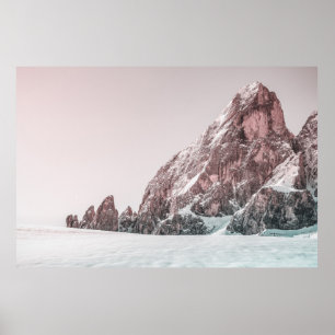 PÓSTER MONTAÑA CUBIERTA DE NIEVE