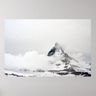 PÓSTER MONTAÑA CUBIERTA DE NIEVE