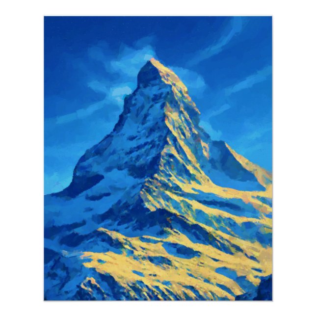 Póster Montaña de Alpes de Matterhorn (Anverso)