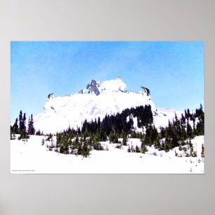 Póster Montaña de cabras