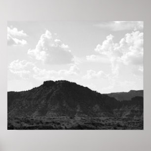 Póster Montaña de cañón negro y blanco de caprock 16x20