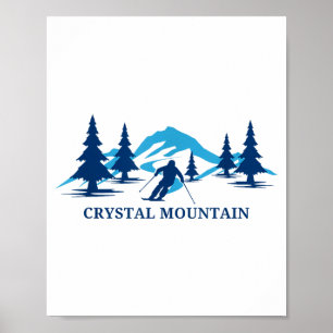 Póster Montaña de cristal michigan resort de esquí esquia