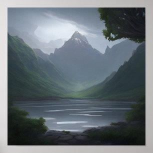 Póster Montaña de forma espiral