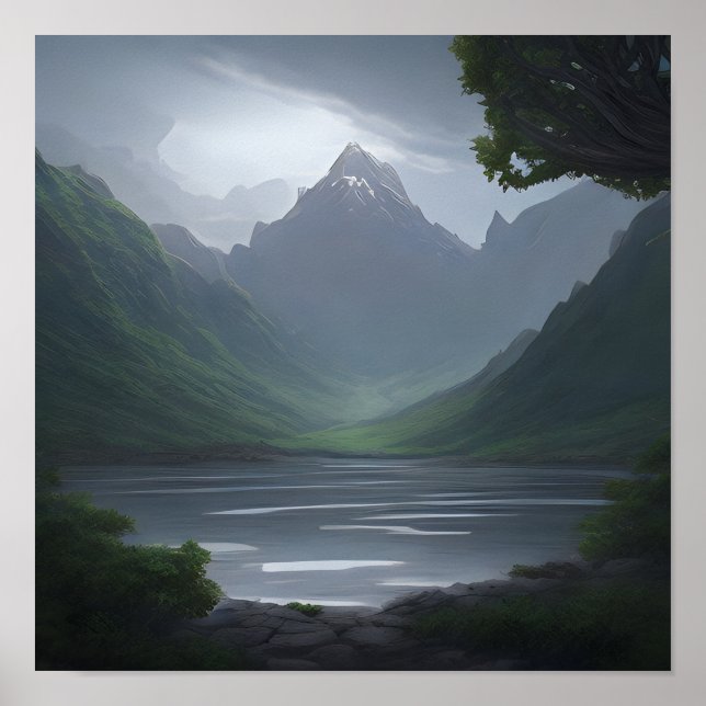 Póster Montaña de forma espiral (Frente)