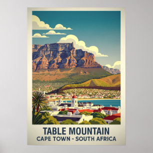 Póster Montaña de la Mesa Ciudad del Cabo - Sudáfrica V02