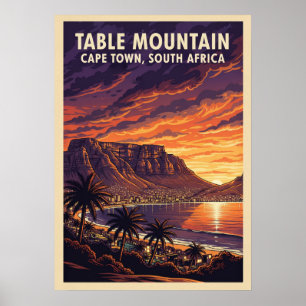 Póster Montaña de la Mesa Ciudad del Cabo - Sudáfrica V04