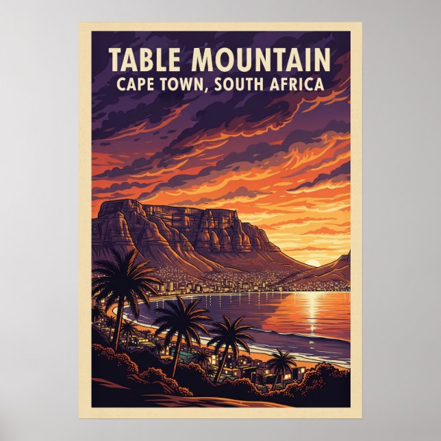 Póster Montaña de la Mesa Ciudad del Cabo - Sudáfrica V04 (Frente)