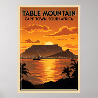 Póster Montaña de la Mesa Ciudad del Cabo - Sudáfrica V06