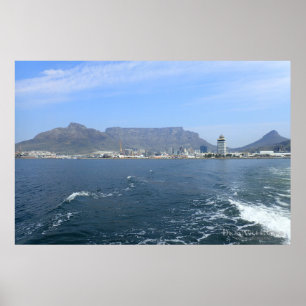 Póster Montaña de la Mesa y Ciudad del Cabo, ZA