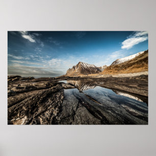 Póster Montaña de las Islas Lofoten de Noruega