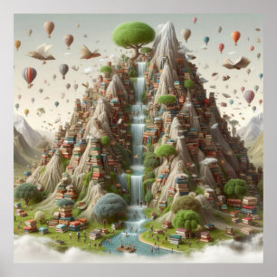 Póster Montaña de libros