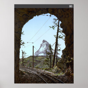 Póster Montaña de matterhorn en los Alpes suizos