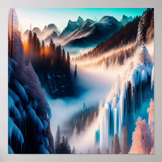 Póster Montaña de nieve (Frente)