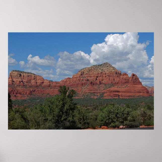 Póster Montaña de rock rojo Sedona 082 (Frente)