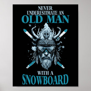 Póster Montaña de snowboard nórdica fanático de la nieve