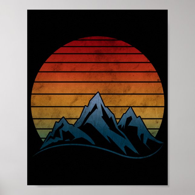 PÓSTER MONTAÑA DE VINTAJE DE SOL (Frente)