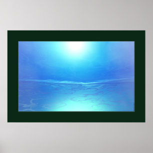 Póster Montaña del agua (borde oscuro)
