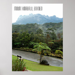 Póster Montaña del monte Kinabalu y selva de Borneo