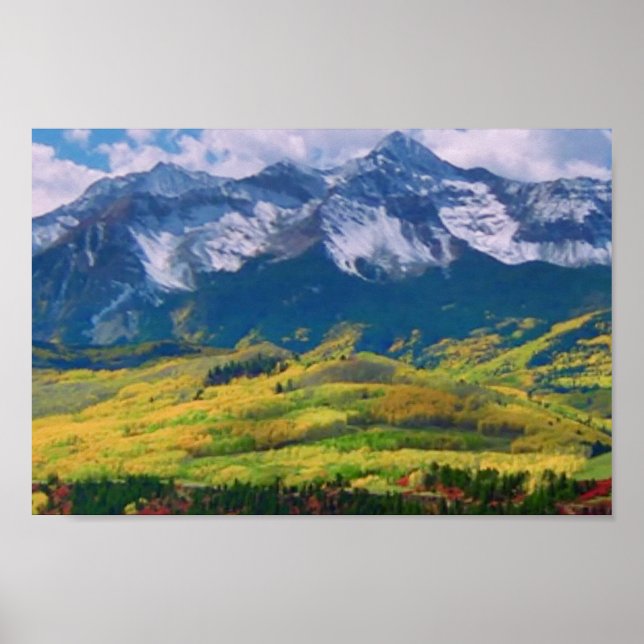 Póster Montaña del Parque Olímpico de la Línea de Árbol A (Frente)