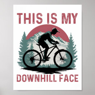 Póster Montaña Divertida Bicicleta De Montaña Ciclista De