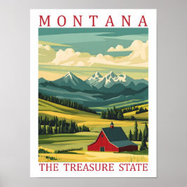 Póster Montana el Treasure State USA Travel Place