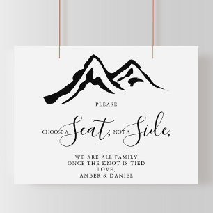 Póster Montaña Elige un Asiento No un Lado Boda