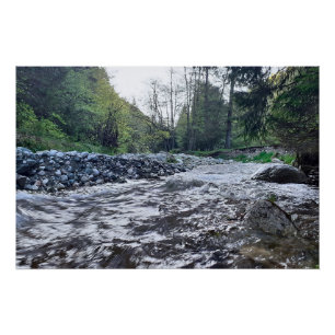 Póster Montaña Escénica Otoño Río - Naturaleza Salvaje Ru