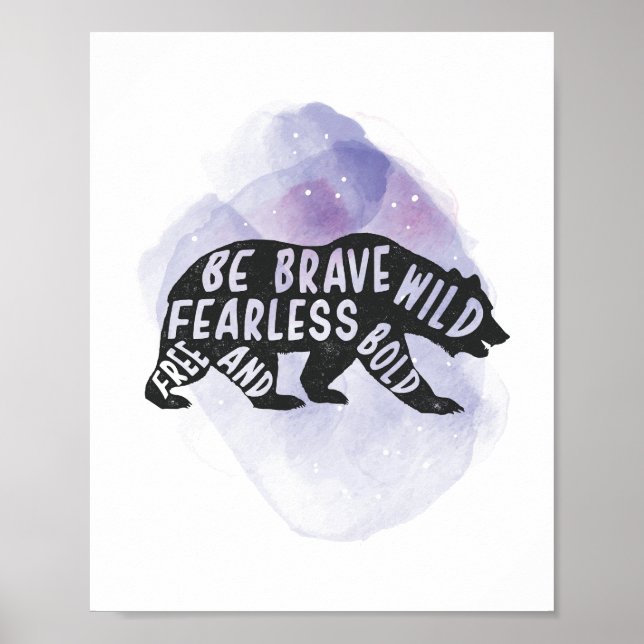 Póster Montaña Forest Bear Lover Silhouette (Frente)