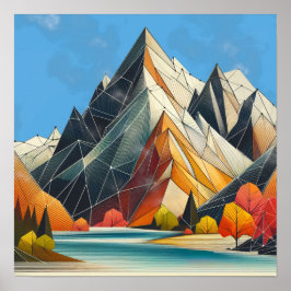 Póster Montaña geométrica