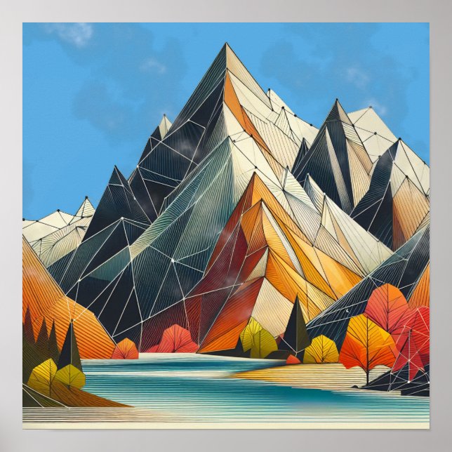 Póster Montaña geométrica (Frente)