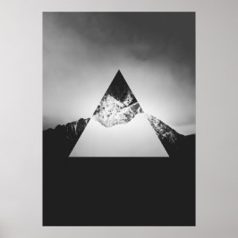 Póster Montaña geométrica reflejada en triángulo