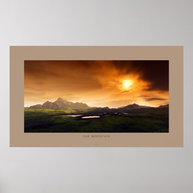 Póster montaña lejana (Frente)