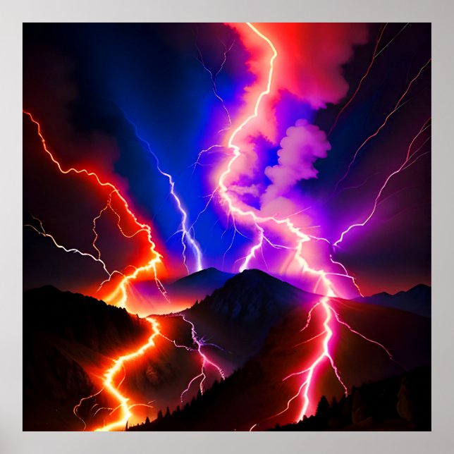 Póster Montaña Lightning One de colores (Frente)