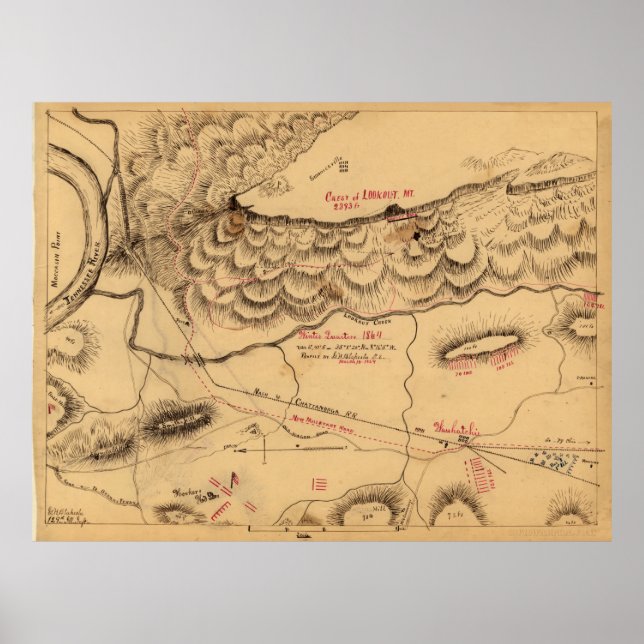 Póster Montaña Lookout, invierno 1864 (Frente)