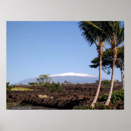 Póster Montaña Mauna Kea con cubierta de nieve