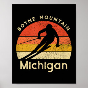 Póster Montaña Michigan de Ski Boyne Vintage
